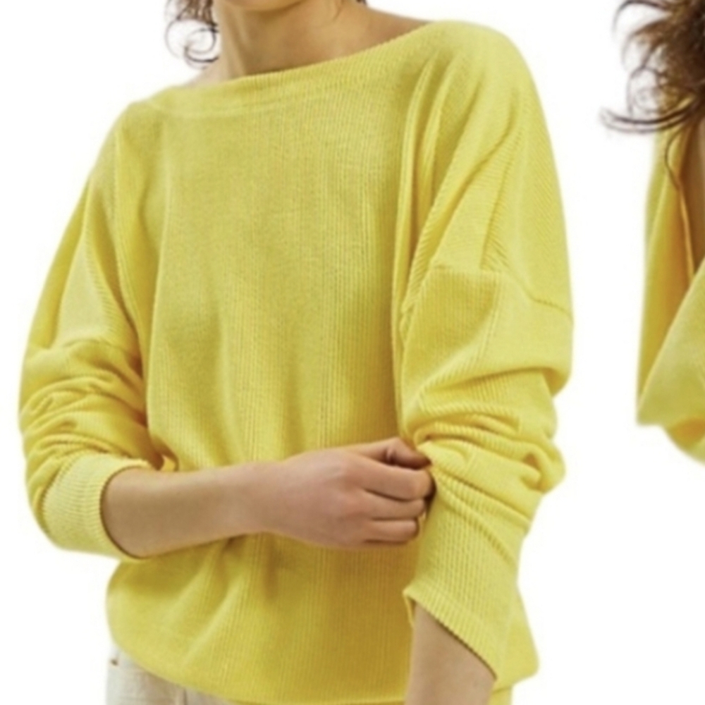 Anthropologie Maeve Kasi ribbed draped back cropped pullover SZ XS